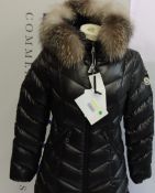 An as new Moncler Fulmarus quilted down puffer coat with removable genuine fox fur trim (TG 1/FR