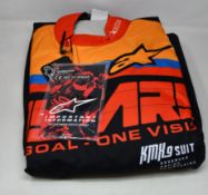 An as new AlpineStars KMX-9 V2 Graphic 2 kart suit (EU 56 - RRP £230).