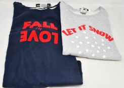 Four assorted as new French Disorder sweatshirts (S, 2 x M, L - RRP £70 each).