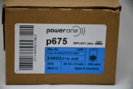 Five boxes of ten packs of six (300) Power One Cochlear Implant 675 Batteries (BB 12/2024).