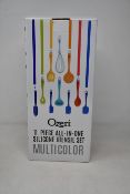 Six boxed as new Ozeri OZUT1 - 11 piece all-in-one silicone utensil sets (Multicolour).