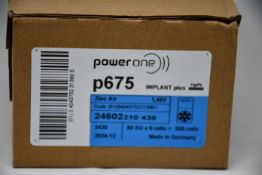 Five boxes of ten packs of six (300) Power One Cochlear Implant 675 Batteries (BB 12/2024).