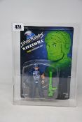 A Kenner 1987 Silver Hawks - Steelwill with Ultrasonic Suit action figure in a perspex case (UKG