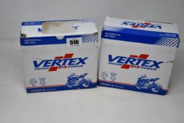 Two boxed as new Vertex VP20P-3-1 Motorcycle Batteries (12V 18Ah).