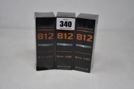 Thirty sealed Alpha Plus Nutra B12 5000 MCG vegan dietary supplements (60ml).