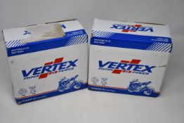 Two boxed as new Vertex VP20P-3-1 Motorcycle Batteries (12V 18Ah).