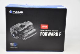 A boxed as new Pulsar Forward F455 Digital Night Vision Attachment.