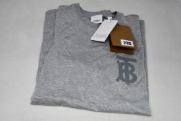 An as new Burberry Emerson monogramed top in grey (S - RRP £350 - Please note item has security