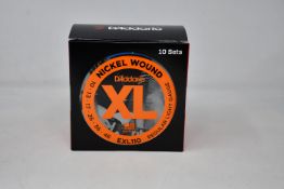 One hundred packs of boxed as new D'Addario EXL 110 Electric Guitar Strings - Regular Light Gauge.