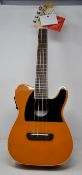 A boxed as new Fender Fullerton Tele Ukulele in Butterscotch Blonde.