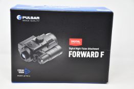 A boxed as new Pulsar Forward F455 Digital Night Vision Attachment.