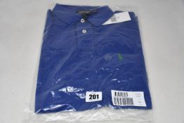 Two as new Ralph Lauren polo shirts in blue (XS).
