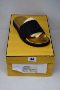 A pair of as new Fendi Layered Logo slides (UK 5).