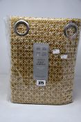 A pair of as new John Lewis & Partners Rona weave ochre eyelet curtains (RRP £180.00).