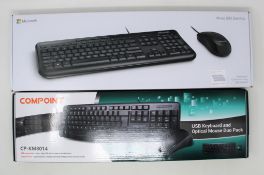 Eight boxed as new Compoint CP-KM8014 Wired Keyboard and Mouse Duo Packs and two boxed as new