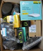 A box of assorted as new and pre-owned small electrical items and accessories (All items sold as