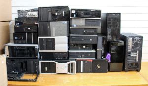 A quantity of pre-owned computers sold for parts to include Dell, Lenovo, ASUS, HP and Custom PC'