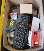 A box of assorted as new and pre-owned small electrical items and accessories (All items sold as