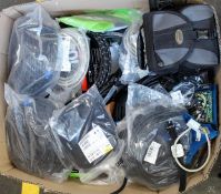 A box of assorted as new and pre-owned small electrical items and accessories (All items sold as