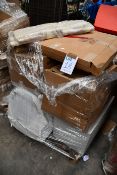A pallet of assorted flat packed furniture and related items (BCVA cannot guarantee to be