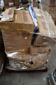 A pallet of assorted flat packed furniture and related items (BCVA cannot guarantee to be