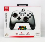 Four boxed as new PowerA Enhanced Wired Controller for Nintendo Switch in Mario Silver (Boxes