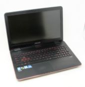 A pre-owned Asus ROG GL551J gaming laptop with intel i7-4720HQ 2.60GHZ CPU, 16GB RAM, 120GB HDD