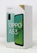 A boxed as new OPPO A53 64GB Smartphone in Electric Black (M/N: CPH2127) (Box sealed).
