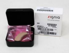 An as new Signia Contrast S+ Hearing Aid in Beige (REF: 10949268).