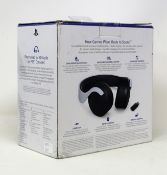 A boxed as new Sony PlayStation Pulse 3D Wireless Headset (Box sealed, some damage to box).