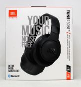 A boxed as new pair of JBL noise cancelling headphones in black (PN:TUNE750BTNC)