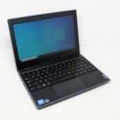 A pre-owned Lenovo 100e notebook with Intel Celeron N4100 processor, 4GB RAM, 120GB Disk Drive (