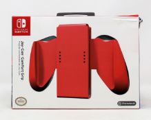 Four boxed as new PowerA Joy-Con Comfort Grip for Nintendo Switch in Red (Boxes sealed, some