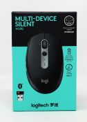 Two boxed as new Logitech M590 Multi-Device Silent Wireless Mice in Black Graphite (Boxes sealed).
