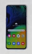 A pre-owned Samsung Galaxy A80 SM-A805F/DS 128GB in White (FRP clear. Scratch to screen glass) (