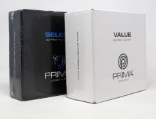 Two boxed as new reels of PrimaSelect PLA 2.85mm 750g White 3D Print Filament (P/N: PS-PLA-285-