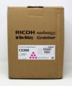 Two boxed as new Ricoh Pro C5300 Magenta Printer Cartridges (EDP code: 828603).