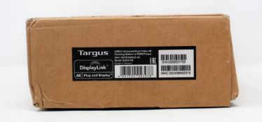 A boxed as new Targus USB-C, Dual 4K video Docking station (PN: DOCK190) (box opened) (damage to