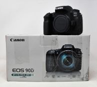 A boxed as new Canon EOS 90D 32.5MP DSLR Camera and Canon EF-S 18-135 IS USM Kit (Box opened, some