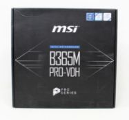 A boxed pre-owned MSI B365M PRO-VDH intel motherboard (LGA1151 socket) (untested)