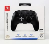 Two boxed as new PowerA Enhanced Wireless Controllers for Nintendo Switch in Black (Boxes sealed).