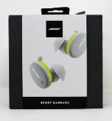 A boxed as new pair of Bose Sport earbuds in glacier white (PN: 805746-0030) (box damaged)