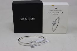An as new Georg Jensen 2022 Heritage savannah bangle 628 silver rock crystal.