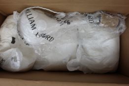 A William Yeoward Sebastian table lamp in white.