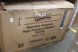 A boxed Wilks USA TX750i Petrol Pressure Washer.