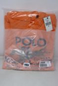 An as new Ralph Lauren hooded sweatshirt in orange (XXL).