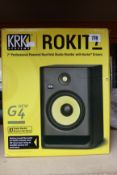 A KRK Systems Rokit 7 G4 single studio monitor speaker.