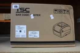 A boxed as new TSC TC200 bar code printer.
