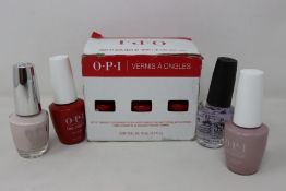 A quantity of as new assorted shades OPI nail Gels (15ml) (Approximately 45 items).