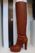 A pair of ladies boxed as new Aquazzura Florence Chambord boots 120 in pecan (EU 39.5).